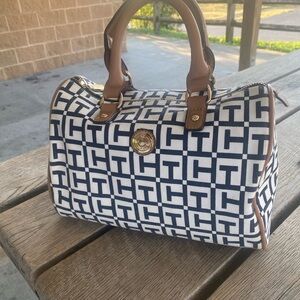 Tommy Hilfiger Black and White Satchel